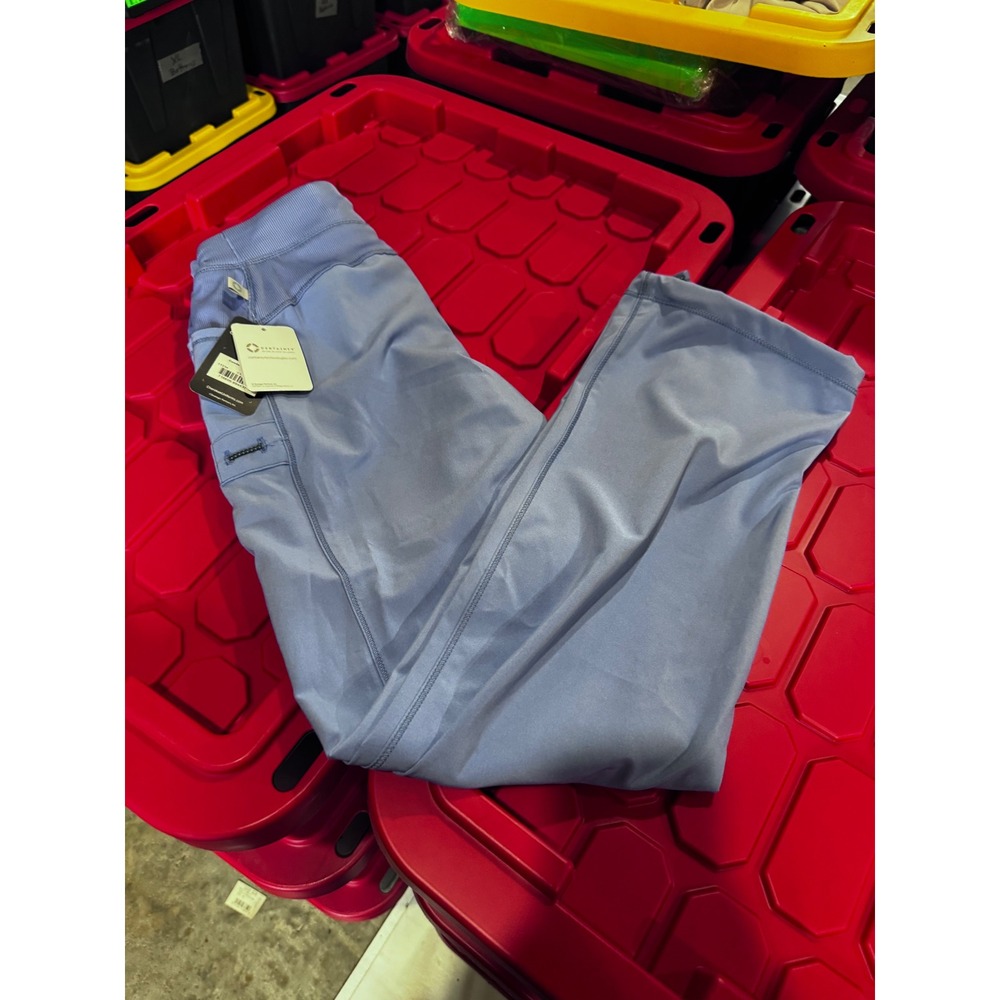Cherokee Infinity Womens Scrub Pants Light Blue Rib Knit Waist Cargo Pockets NWT